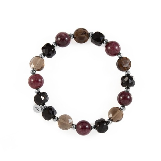 bransoletki z kamieni naturalnych Bransoletka z otulających jesiennych kamieni - Wersja Srebrna