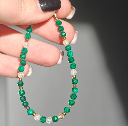 bransoletki z kamieni naturalnych Bransoletka malachit cytryn