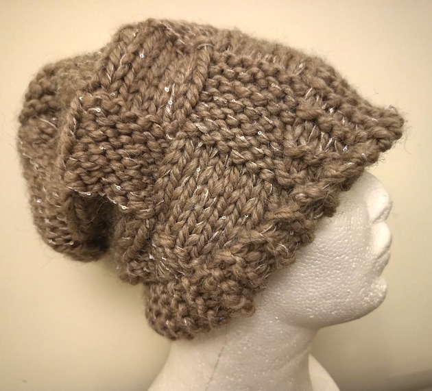 czapki damskie Cieplutka Czapka Plecionka z Cekinami