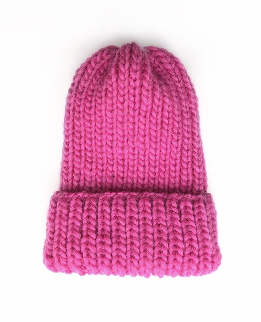czapki damskie Różowa wełniana czapka Lily 100% wełna handmade ręcznie robiona