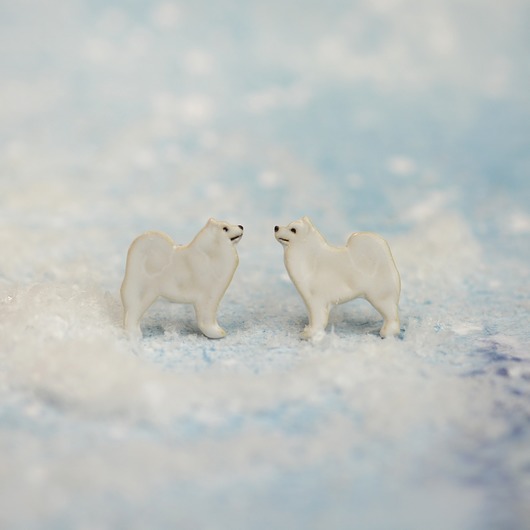 kolczyki ceramiczne Kolczyki z samojedami - na prezent