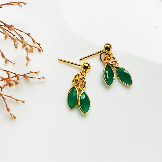 kolczyki z kamieniami BOSKA ZIELEŃ- Kolczyki z zielonym onyksem, kolczyki onyks