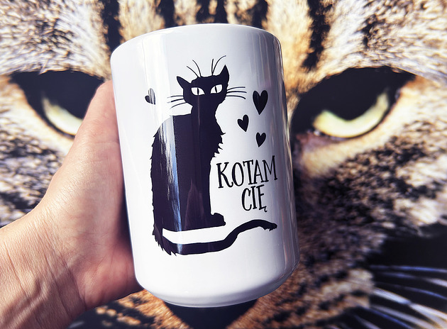 kubki Kotam Cię, kubek na walentynki z kotem, kocham cię