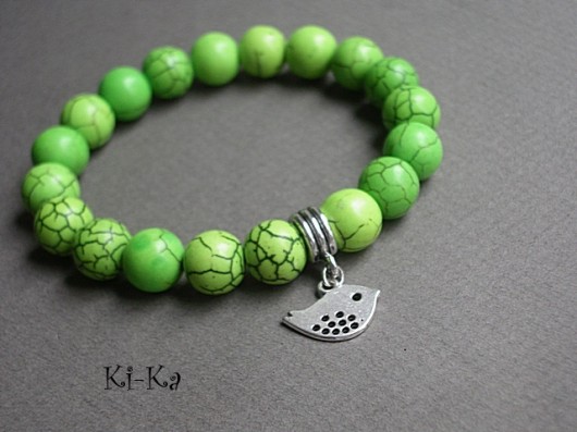Green bird - bransoletka KiKa pracownia