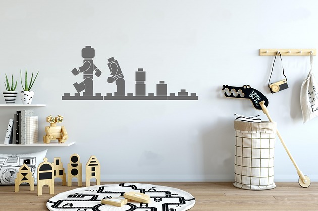 naklejki ścienne do pokoju dziecka Naklejki na ścianę Lego Ewolucja Ludzik