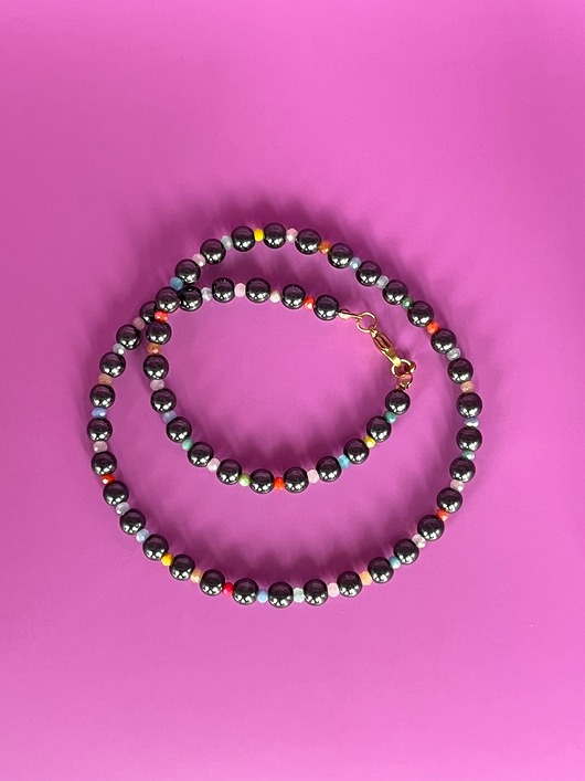 chokery Choker z grafitowego hematytu