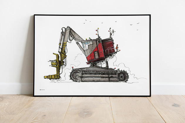 Wielki Kombajn Drzewny! Gratka do pokoju Chłopca Tiny Machinery
