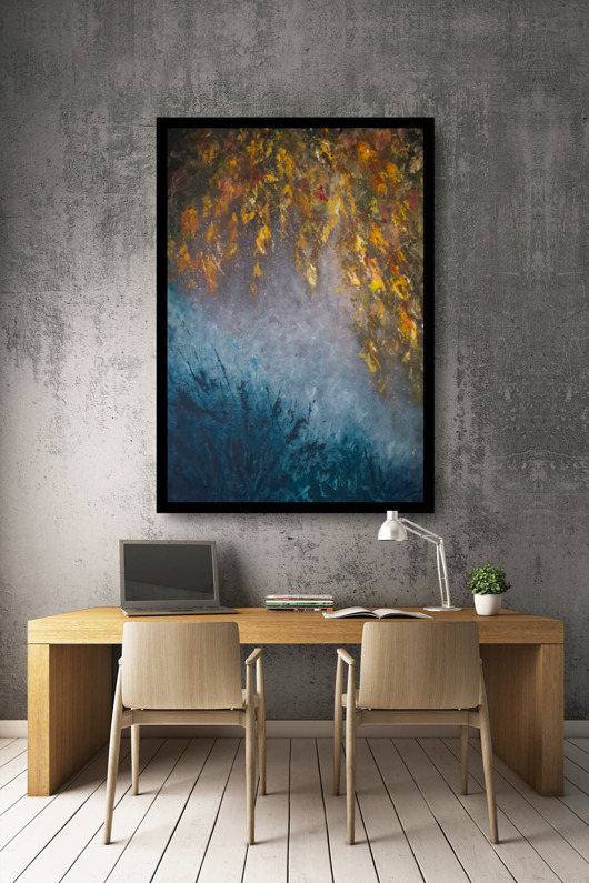 obrazy Obraz Jesienny Ogród akryl na płótnie 90x60 cm