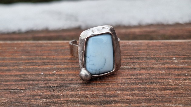 pierścionki - różne Opal niebieski - pierścionek regulowany