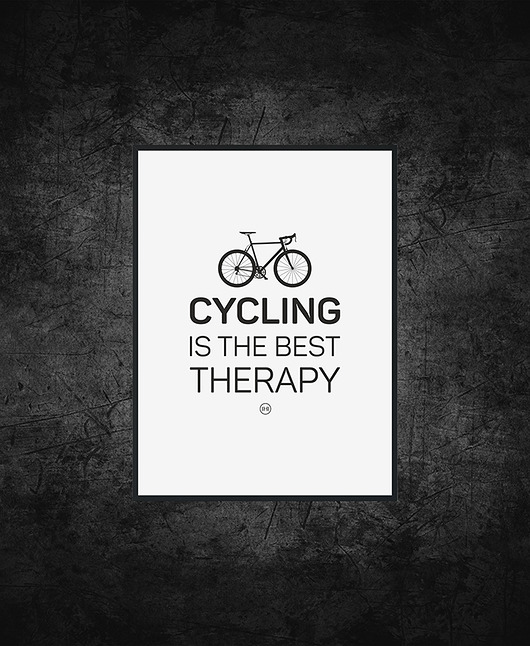 plakaty Plakat z rowerem. Cycling is the best therapy
