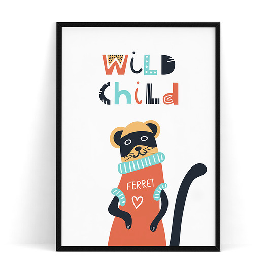 Plakat dziecięcy Wild Child Fretka trochę na ścianę