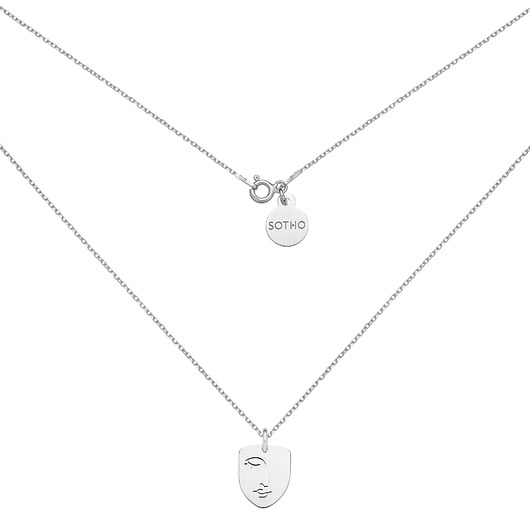 srebrne naszyjniki Srebrny medalion Face N4