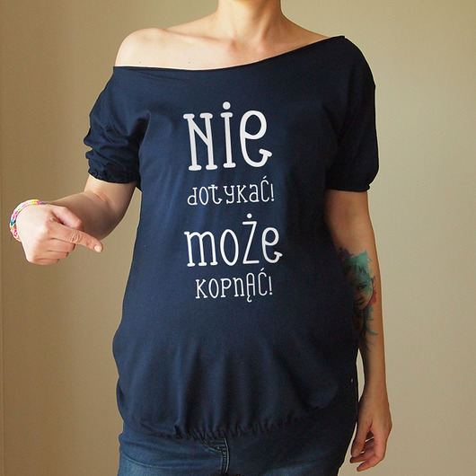 Ciemnogranatowy Ciążowy Oversize Kopie S-XXL ONE MUG A DAY