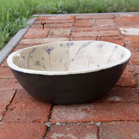 Ceramiczna umywalka - niebieska łąka w inspiracji