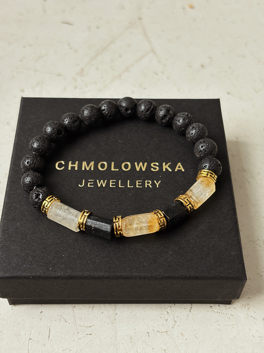 biżuteria męska Bransoletka męska Cytryn i Turmalin