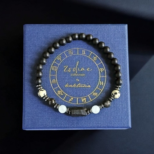 biżuteria męska WAGA zodiac collection - bransoletka na gumce