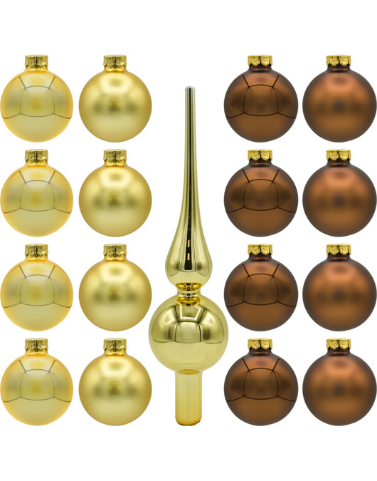 bombki Bombki szklane złoto i brąz: zestaw