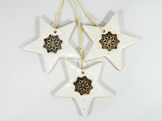 ozdoby choinkowe Gwiazdki choinkowe - ceramiczne ozdoby świąteczne