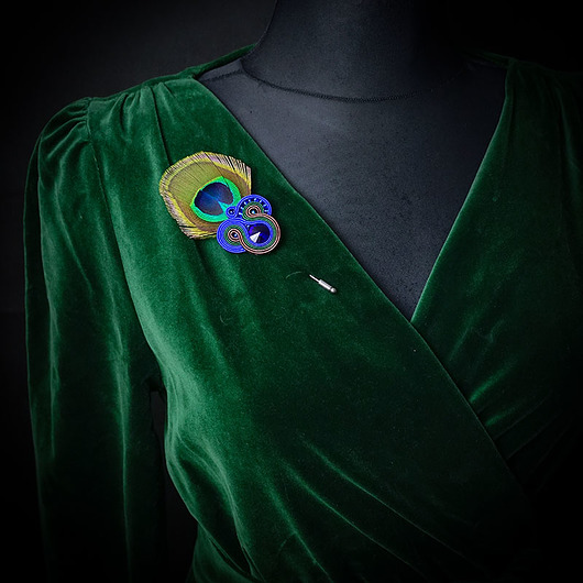 broszki Peacock Eye- broszka soutache