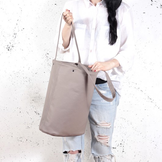 Shopper XL torba latte / beż / tekstura hairoo