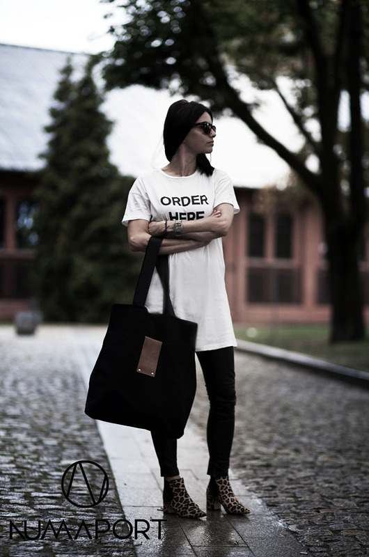 TORBA Oversize Black Natural shopper duża Numaport