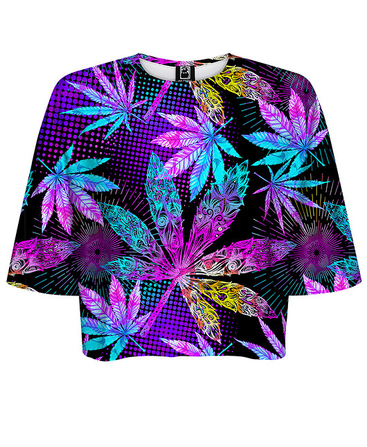 t-shirt damskie DR.CROW T-shirt Krótki CROP Weed