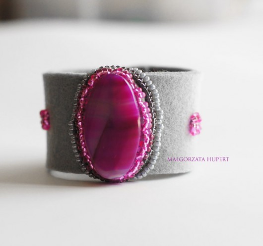 Szara z fuksją FlowerFelt Design