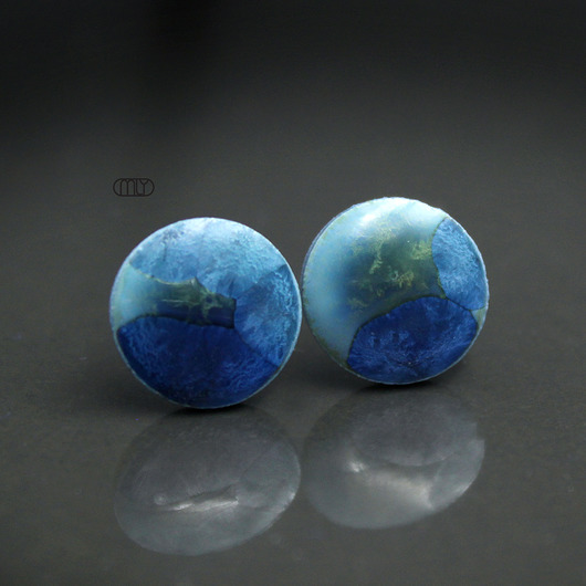 kolczyki ceramiczne Krystaliczne 11mm/stal chirurgiczna/