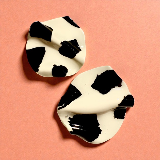 kolczyki z masy plastycznej Kolczyki Chips Łatki