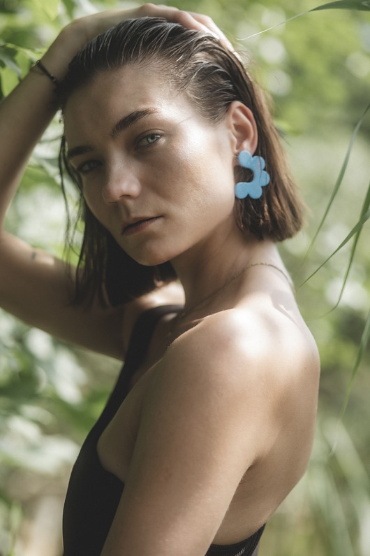 kolczyki z masy plastycznej Kolczyki "Felicja" baby blue