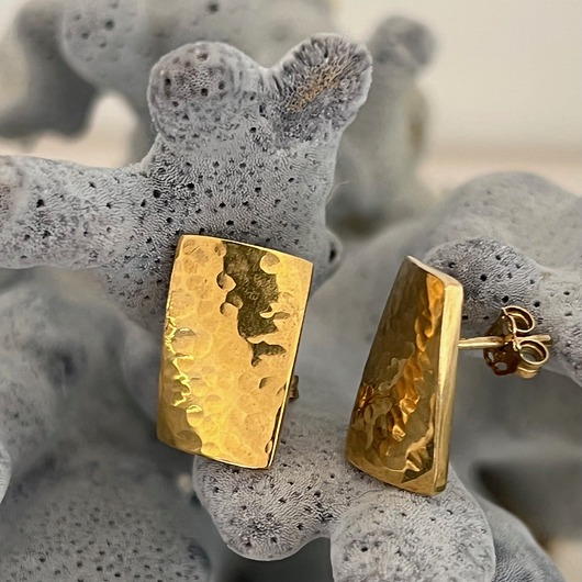 kolczyki pozłacane Kolczyki na wkrętki , artystyczne  ręcznie wykonane-srebro 925 pozłacane