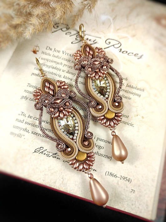 kolczyki soutache Kolczyki sutasz Glamorous Mocha Mousse