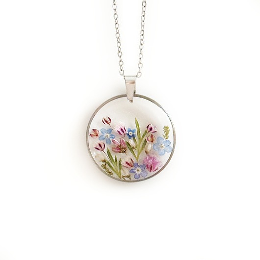 naszyjniki - inne Naszyjnik z kwiatami, prezent na święta