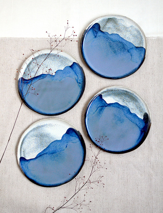 patery i talerze Zestaw 4 talerzy ceramicznych