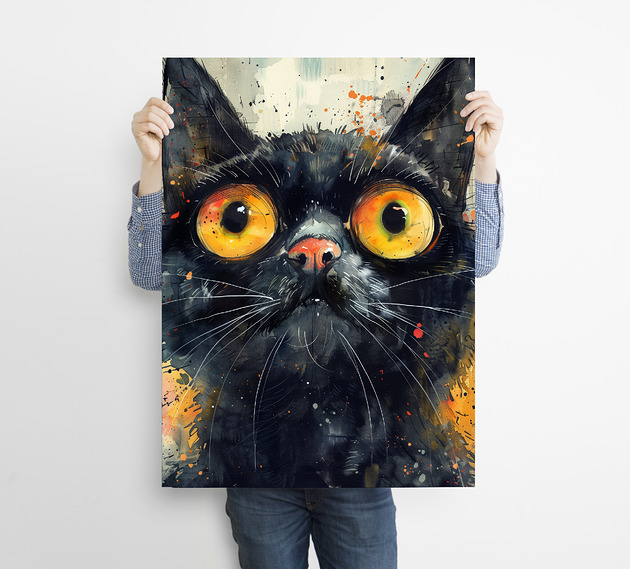 plakaty Czarny kot - grafika na plakacie