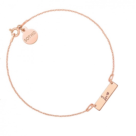 srebrne naszyjniki Bransoletka z konstelacją Ryb z różowego złota