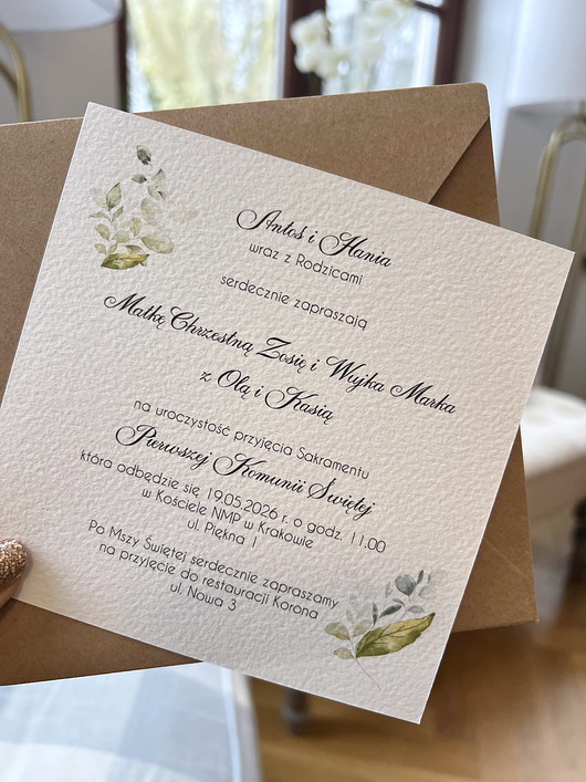 zaproszenia na komunię Stylowe zaproszenia na komunię - zaproszenia komunijne z personalizacją, imie