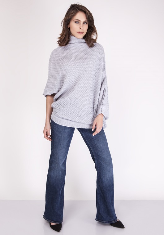 Sweter oversize, SWE049 jasno szary MKM MKMswetry