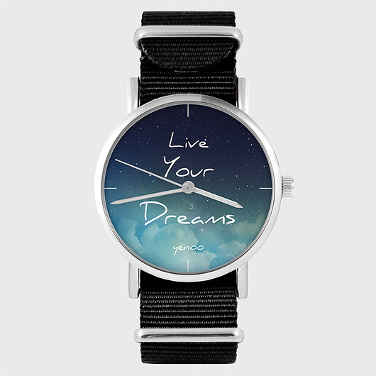 zegarki unisex Zegarek - Live Your Dreams - czarny, nato