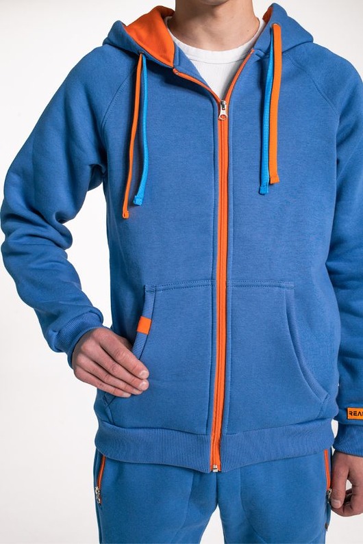 bluzy męskie Męska bluza z kapturem na zamek REALWEAR