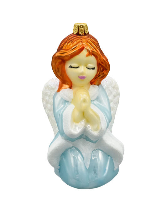 ozdoby choinkowe Bombka choinkowa: Anioł w modlitwie: niebieski