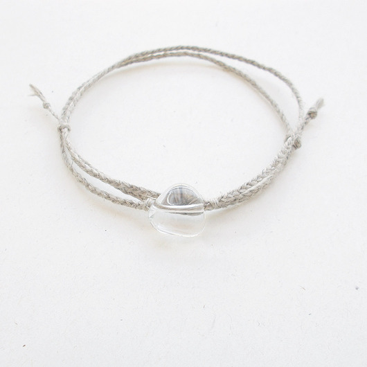 bransoletki z kamieni naturalnych Kryształ górski i len Bransoletka