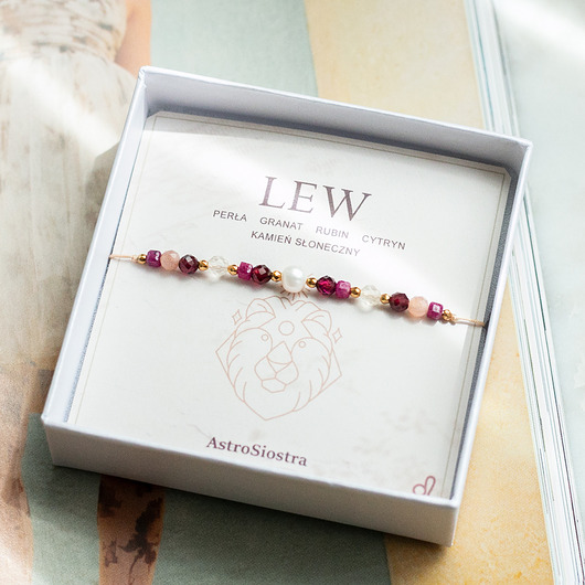 bransoletki na sznurku Bransoletka LEW Znak Zodiaku Zodiak Damska z Perłą Perła