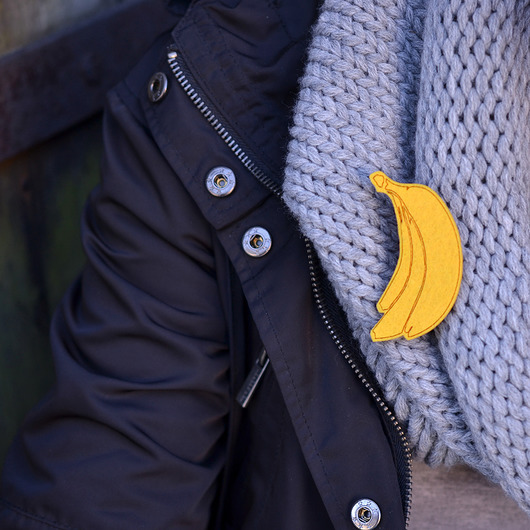 kiść bananów felt label