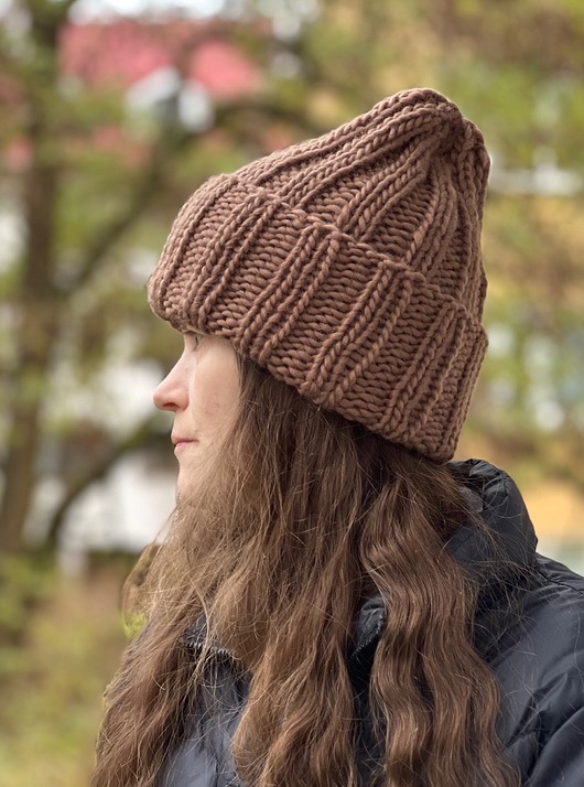 czapki damskie Buran - zimowa czapka z wełny peruwiańskiej karmelowy brąz
