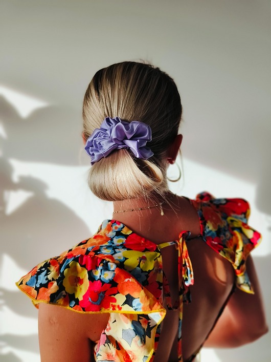 gumki do włosów Gumka jedwabna, scrunchie, frotka sweet lavender MAXI