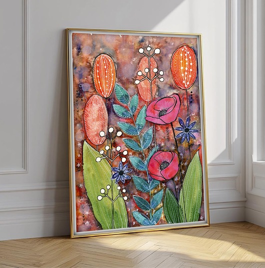 grafiki i ilustracje Łąka. Plakat