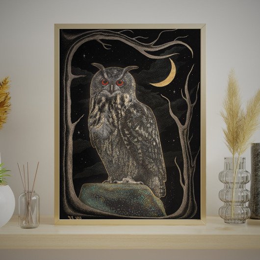 grafiki i ilustracje Wydruk artystyczny Sowa A3