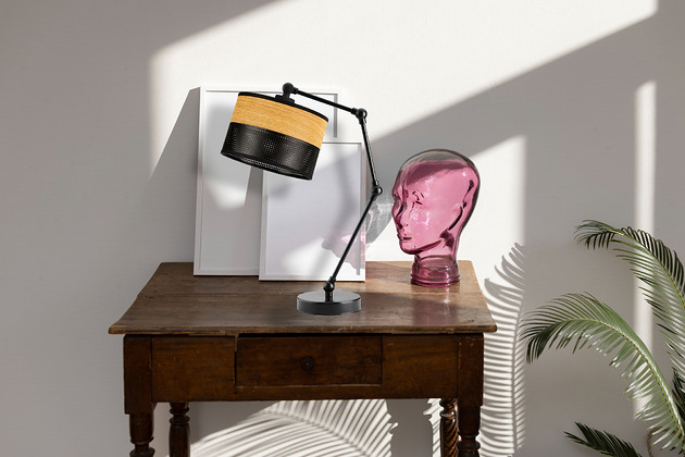 lampy stołowe Eklektyczna lampa stołowa w kolorze czarnym ASMARA DUAL