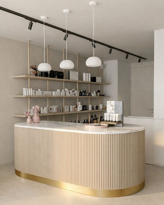 meble - inne PATRICIA - Recepcja do butiku, sklepowa biurko recepcyjne na wymiar